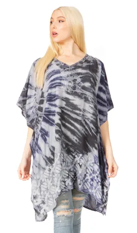 Sakkas Marcy Women's V-neck Caftan Top Tunic Dress - Perfect for Summer Boho Style & Swinging Coverup