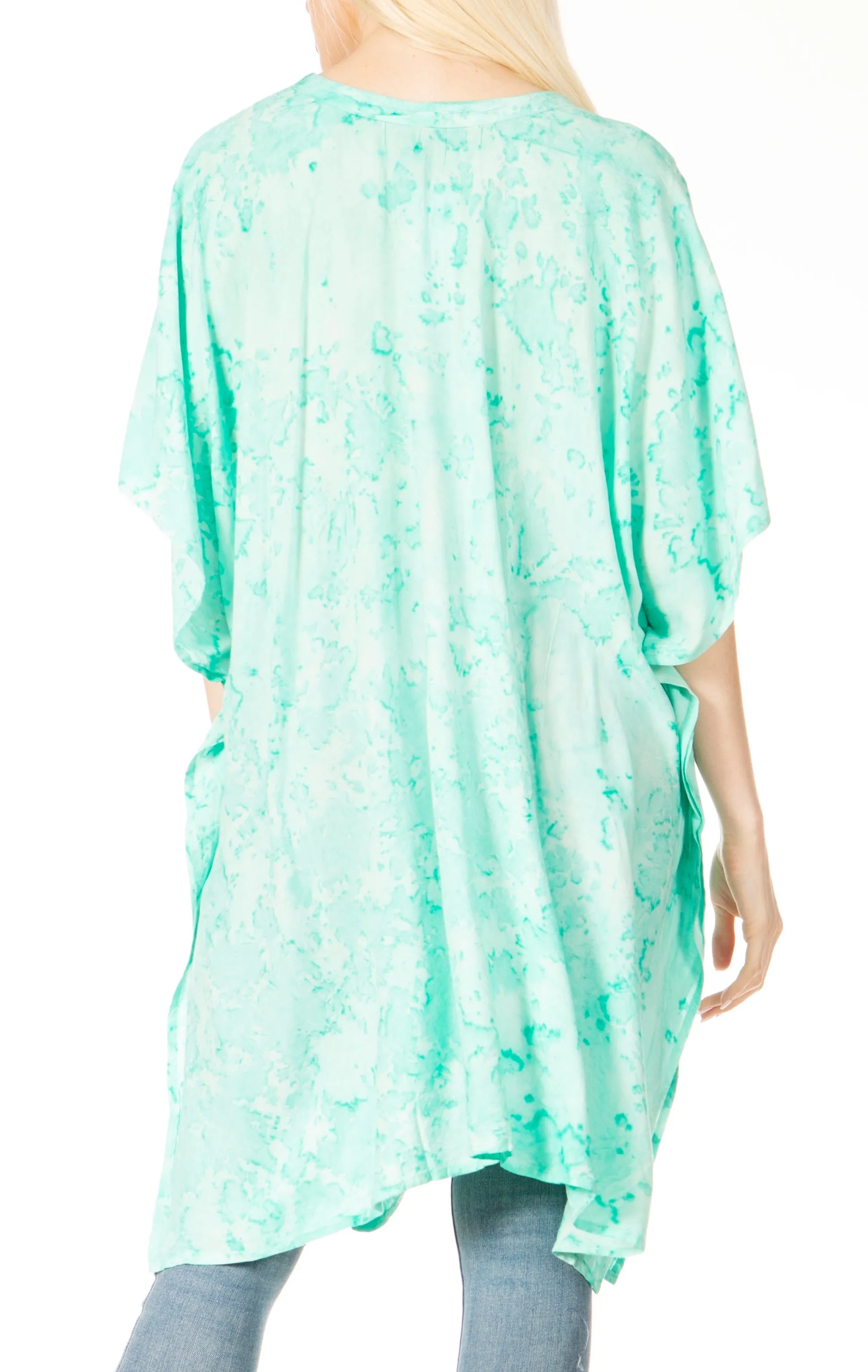 Sakkas Marcy Women's V-neck Caftan Top Tunic Dress - Perfect for Summer Boho Style & Swinging Coverup