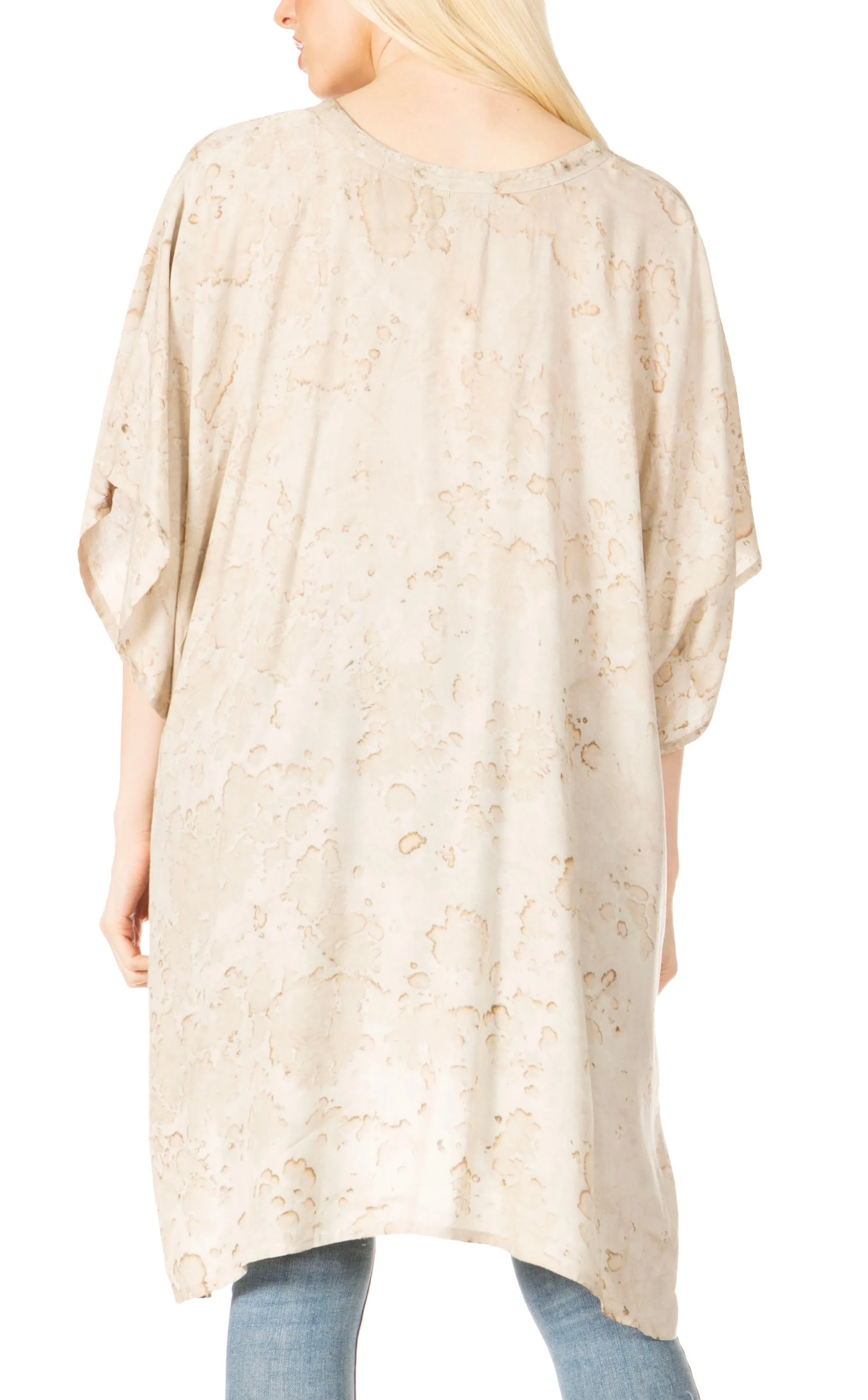 Sakkas Marcy Women's V-neck Caftan Top Tunic Dress - Perfect for Summer Boho Style & Swinging Coverup