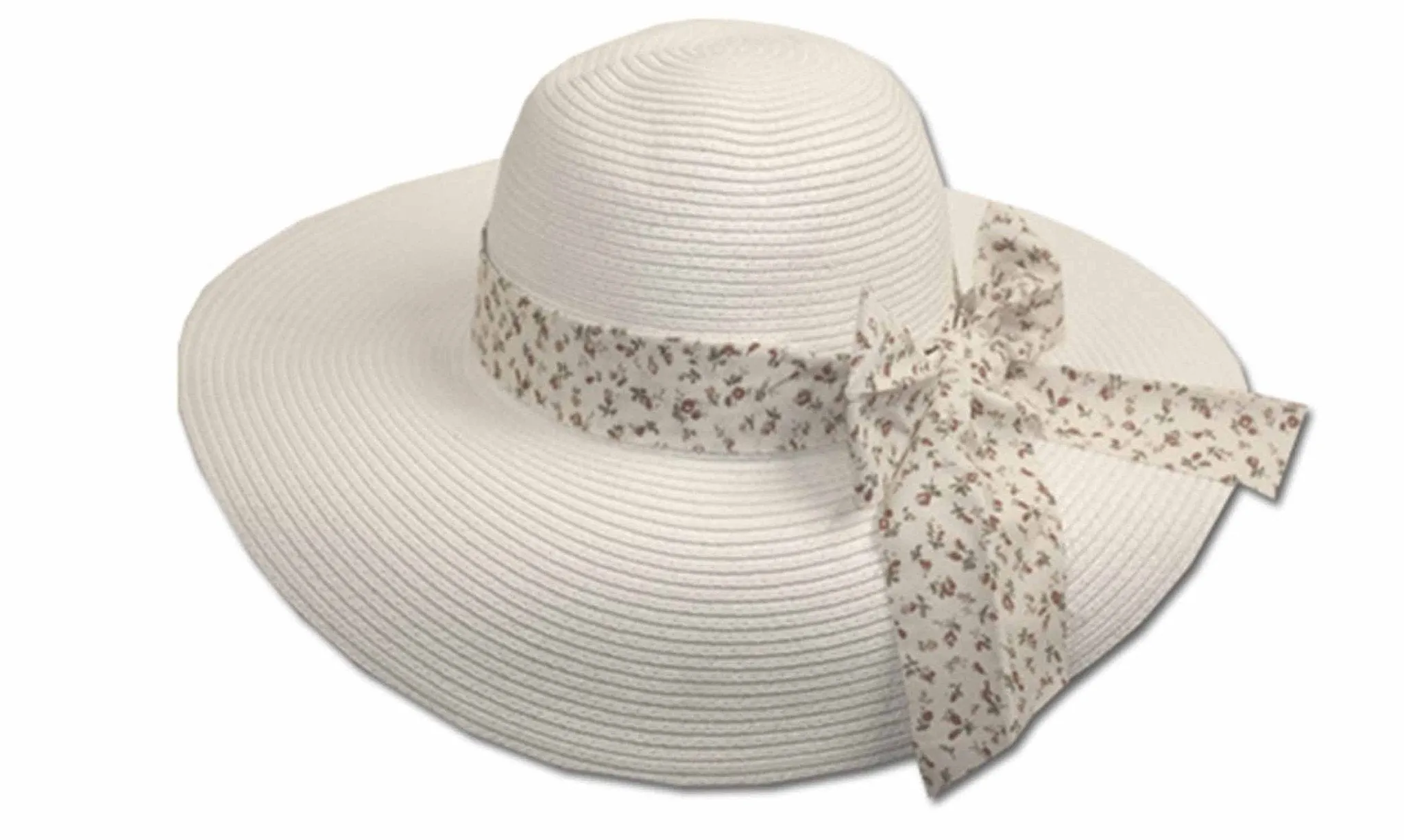 Sakkas Women's Sweet Floral Ribbon Accent UPF 50  Floppy Brim Straw Hat