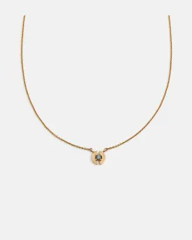 Stein Necklace in 14k Yellow Gold with Aquamarine