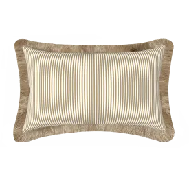 Tahiti Natural Stripe - 30x50cm Fringed Outdoor Cushion