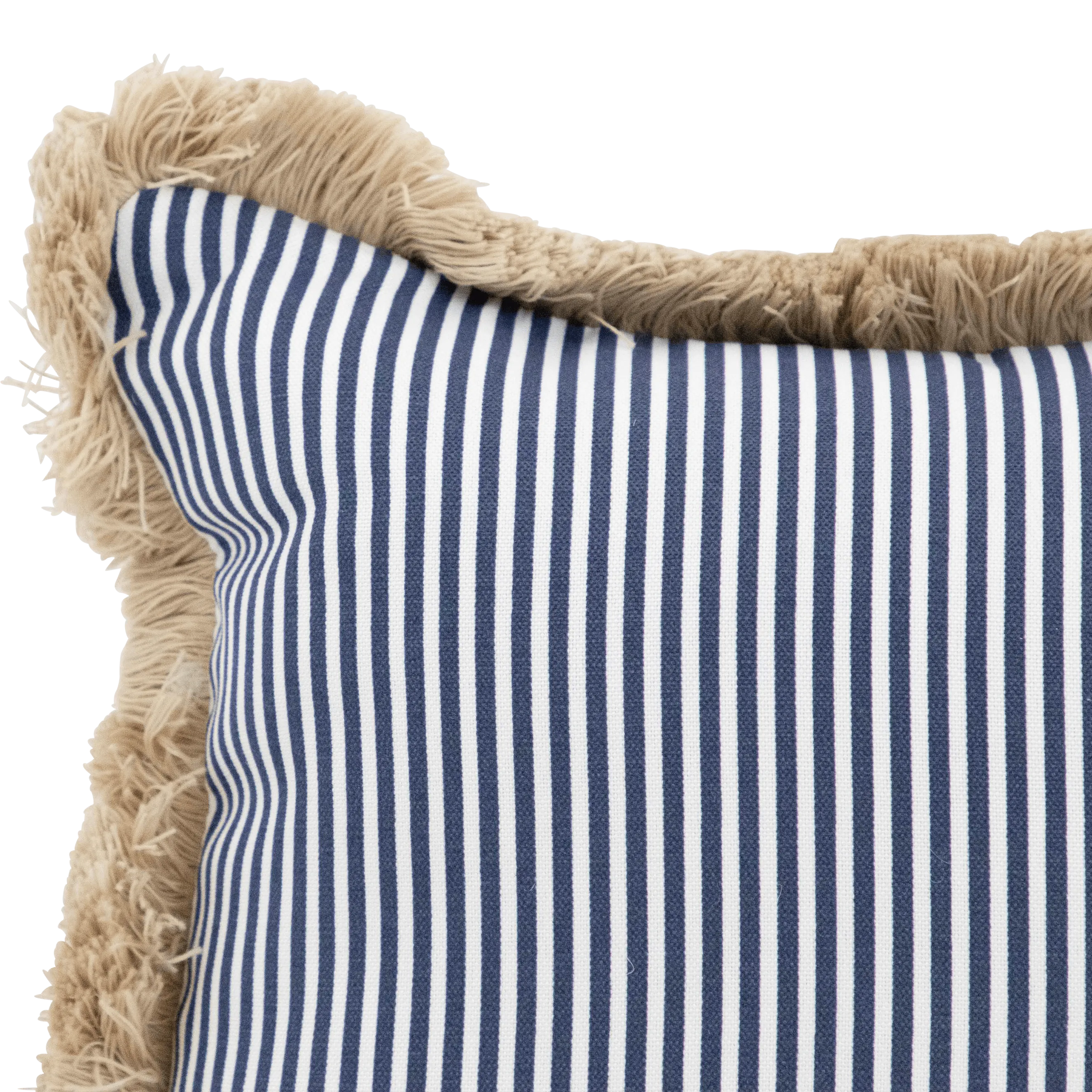 Tahiti Navy Stripe - 30x50cm Fringed Outdoor Cushion