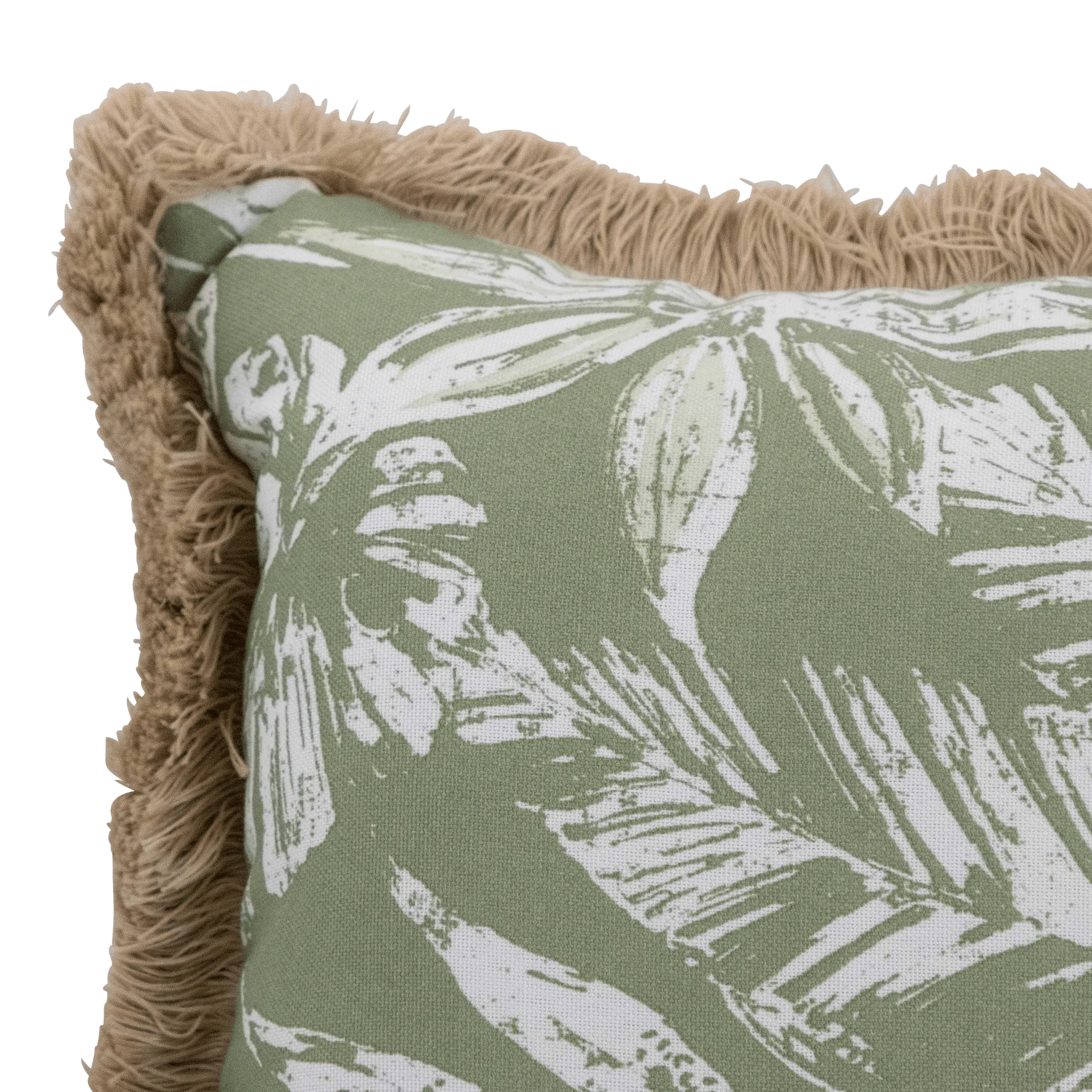 Tahiti Sage Escape - 30x50cm Fringed Outdoor Cushion