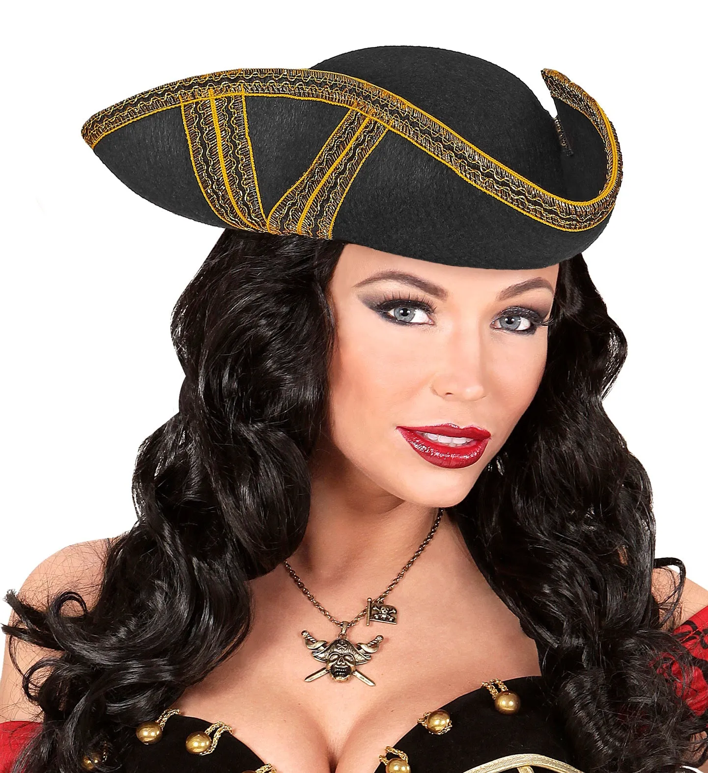 Tricorn Hat with Gold Trim