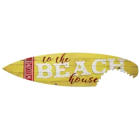 Welcome to the Beach House Shark Bite Surfboard Wall Decor - 60"x15"