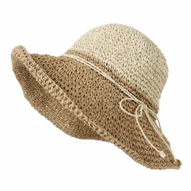 Women Floppy Flanging Straw Sun Hat Summer Beach Cap Wide Brim SLH1256