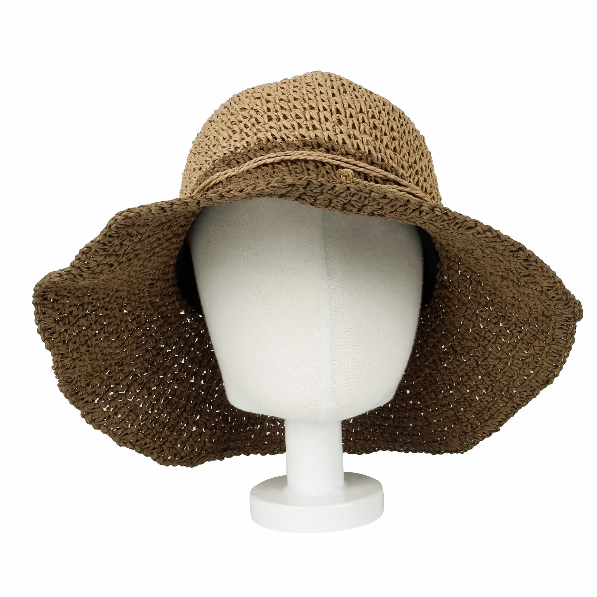 Women Floppy Flanging Straw Sun Hat Summer Beach Cap Wide Brim SLH1256